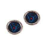 Houston Texans COLOR RUSH Earrings Jewelry Carded Round