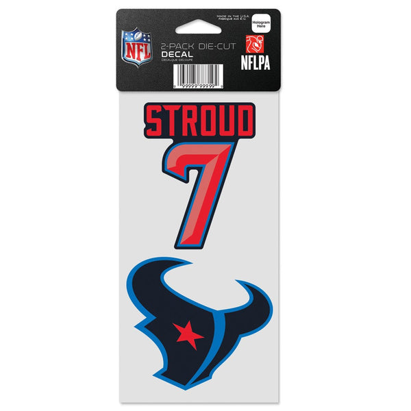 Houston Texans COLOR RUSH Perfect Cut Decal Set of two 4"x4" CJ Stroud