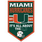 Miami Hurricanes Wood Sign 11" x 17" 1/4" thick