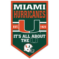 Miami Hurricanes Wood Sign 11" x 17" 1/4" thick