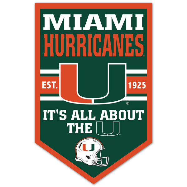 Miami Hurricanes Wood Sign 11" x 17" 1/4" thick