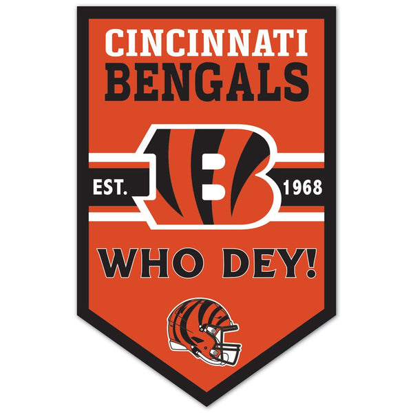 Cincinnati Bengals Chevron Wood Sign 11" x 17" 1/4" thick
