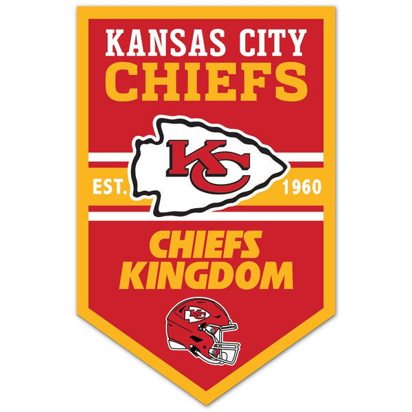 Kansas City Chiefs Chevron Wood Sign 11" x 17" 1/4" thick