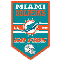 Miami Dolphins Chevron Wood Sign 11" x 17" 1/4" thick