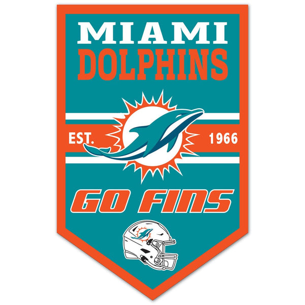 Miami Dolphins Chevron Wood Sign 11" x 17" 1/4" thick