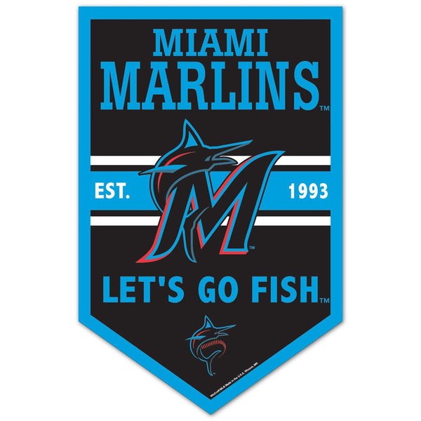 Miami Marlins Wood Sign 11" x 17" 1/4" thick