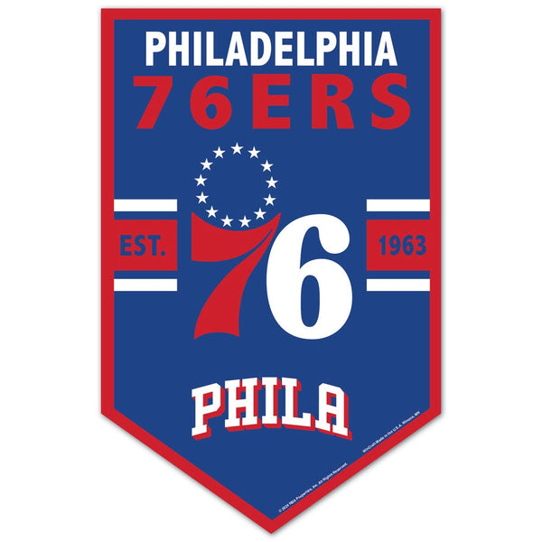 Philadelphia 76ers Wood Sign 11" x 17" 1/4" thick