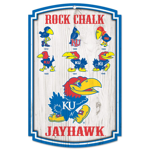 KANSAS JAYHAWKS / Vintage Collegiate vault Wood Sign 11" x 17" 1/4" thick