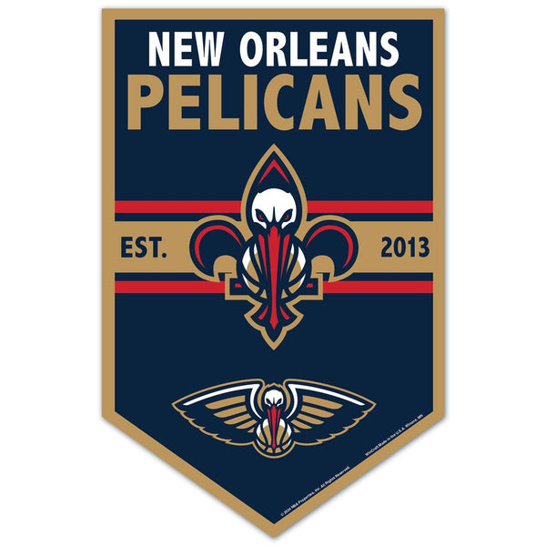 New Orleans Pelicans Wood Sign 11" x 17" 1/4" thick