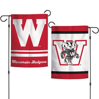 Wholesale-Wisconsin Badgers / Vintage Collegiate Garden Flags 2 sided 12.5" x 18"