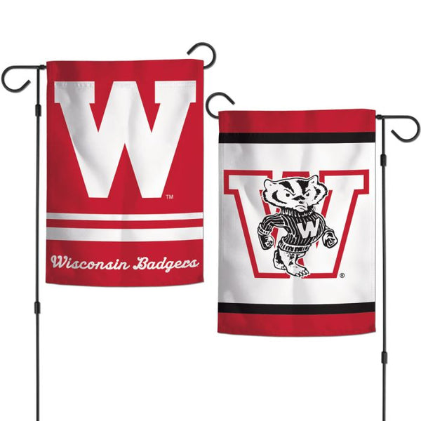 Wholesale-Wisconsin Badgers / Vintage Collegiate Garden Flags 2 sided 12.5" x 18"