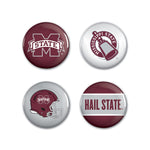 Mississippi State Bulldogs Button 4 Pack 1 1/4" Rnd