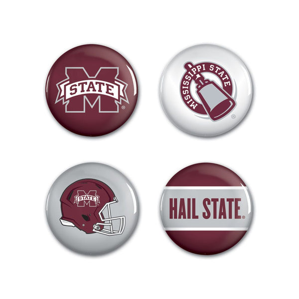 Mississippi State Bulldogs Button 4 Pack 1 1/4" Rnd