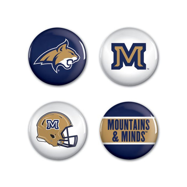 Wholesale-Montana State Bobcats Button 4 Pack 1 1/4" Rnd