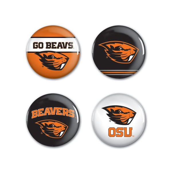 Wholesale-Oregon State Beavers Button 4 Pack 1 1/4" Rnd