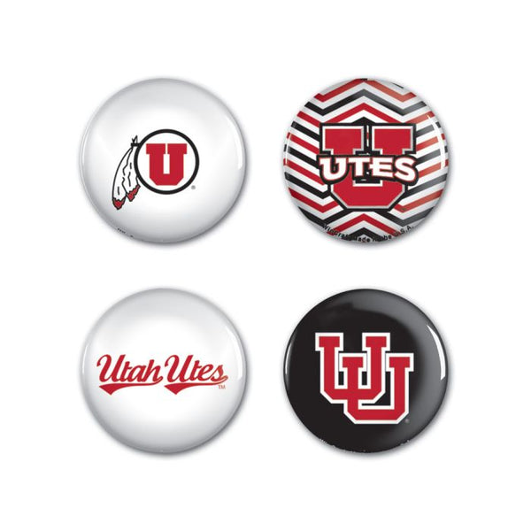 Wholesale-Utah Utes Button 4 Pack 1 1/4" Rnd