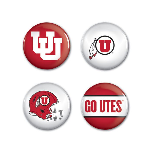 Wholesale-Utah Utes Button 4 Pack 1 1/4" Rnd