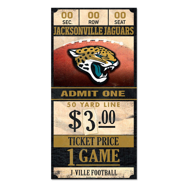 Jacksonville Jaguars Wood Sign 6x12 3/8" thick