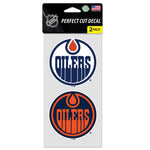 Edmonton Oilers Perfect Cut Decal Set of two 4"x4"