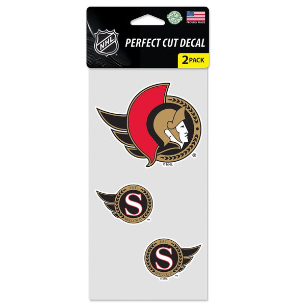 Ottawa Senators Perfect Cut Decal Set of two 4"x4"
