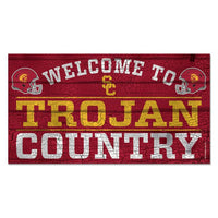 Wholesale-USC Trojans Wood Sign 13"x24" 1/4" thick