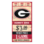 Georgia Bulldogs ticket Wood Sign 6x12 3/8" thick