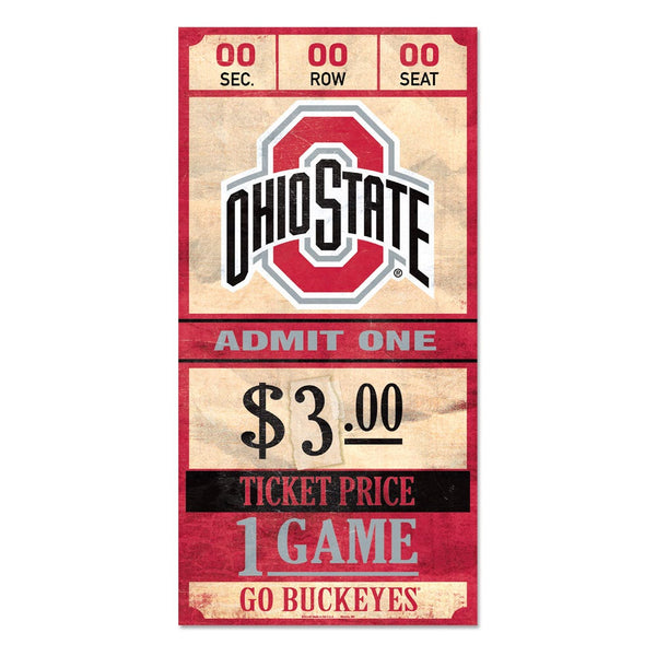 Ohio State Buckeyes Wood Sign 6x12 ticket
