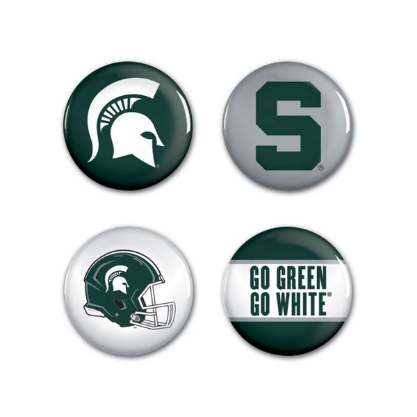 Wholesale-Michigan State Spartans Button 4 Pack 1 1/4" Rnd