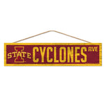 Iowa State Cyclones Wood Sign-with Rope 4" x 17"