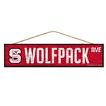 NC State Wolfpack Wood Sign-with Rope 4" x 17"