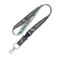 Wholesale-North Texas Mean Green CHARCOAL Lanyard w/detachable buckle 1"