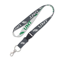 North Texas Mean Green CHARCOAL Lanyard w/detachable buckle 1"