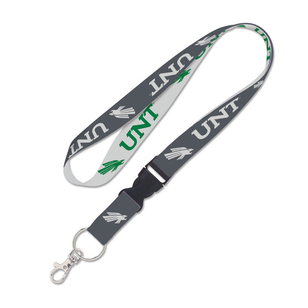 North Texas Mean Green CHARCOAL Lanyard w/detachable buckle 1"