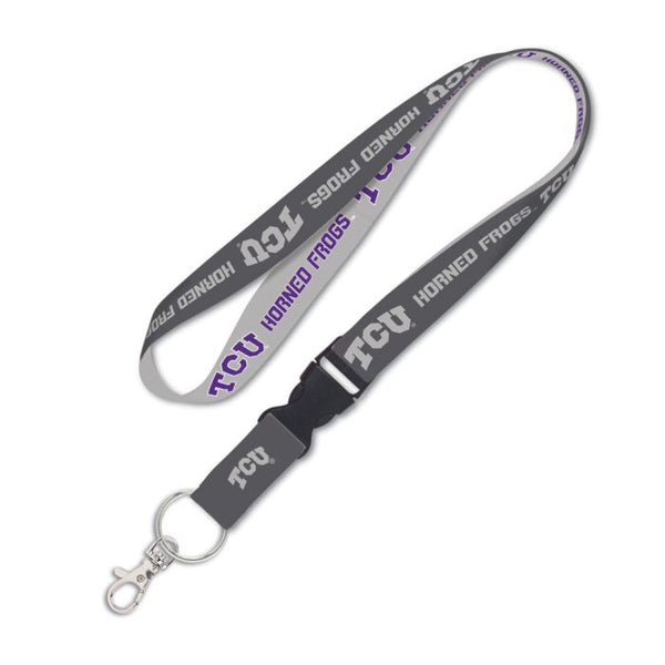 Wholesale-TCU Horned Frogs CHARCOAL Lanyard w/detachable buckle 1"