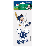 Los Angeles Dodgers / Disney Perfect Cut Decal Set of Two 4"x4"