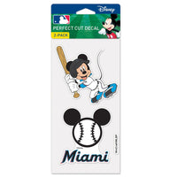 Miami Marlins / Disney Mickey Mouse Perfect Cut Decal Set of Two 4"x4"