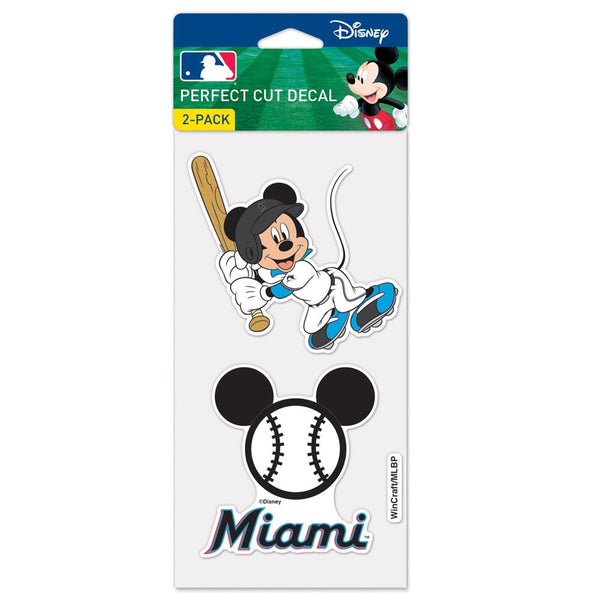 Miami Marlins / Disney Mickey Mouse Perfect Cut Decal Set of Two 4"x4"