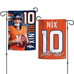 Denver Broncos Garden Flags 2 sided 12.5" x 18" Bo Nix