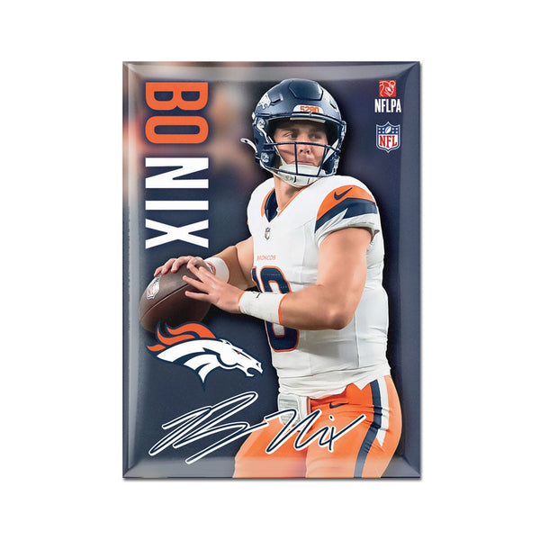 Denver Broncos Metal Magnet 2.5" x 3.5" Bo Nix