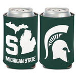 Wholesale-Michigan State Spartans STATE SHAPE Can Cooler 12 oz.