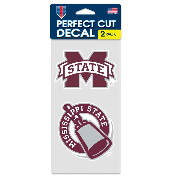 Mississippi State Bulldogs Perfect Cut Decal Set of two 4"x4"