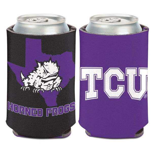 Wholesale-TCU Horned Frogs STATE SHAPE Can Cooler 12 oz.