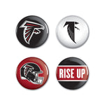 Atlanta Falcons PRIMARY, CLASSIC, HELMET, SLOGAN Button 4 Pack 1 1/4" Rnd