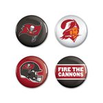 Tampa Bay Buccaneers PRIMARY, CLASSIC, HELMET, SLOGAN Button 4 Pack 1 1/4" Rnd