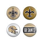 New Orleans Saints PRIMARY, CLASSIC, HELMET, SLOGAN Button 4 Pack 1 1/4" Rnd