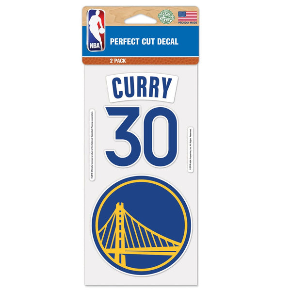 Golden State Warriors Perfect Cut Decal Set of two 4"x4" Stephen Curry