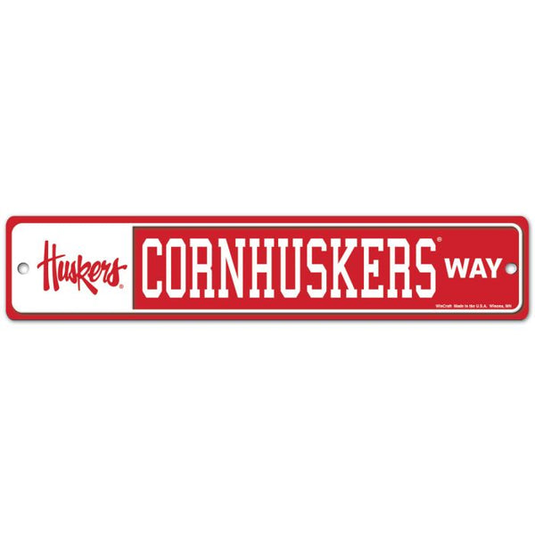 Wholesale-Nebraska Cornhuskers Street / Zone Sign 3.75" x 19"