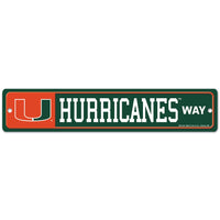 Miami Hurricanes Street / Zone Sign 3.75" X 19"