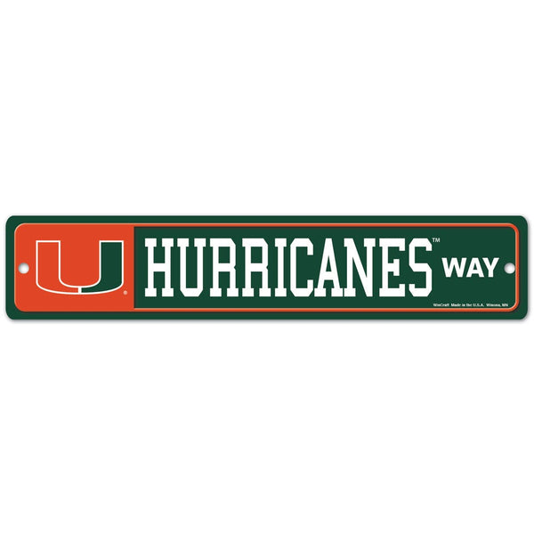 Miami Hurricanes Street / Zone Sign 3.75" X 19"