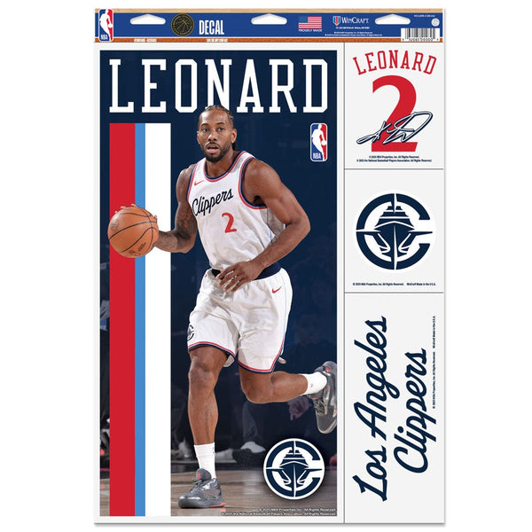 Los Angeles Clippers Multi Use Decal 11" x 17" Kawhi Leonard